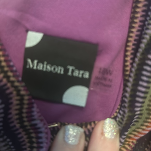 V neck purple Maison Tara dress size 16W - Picture 4 of 6